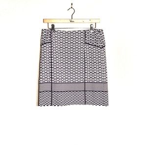 J. Mclaughlin Geometric Black White Skirt Sz 12